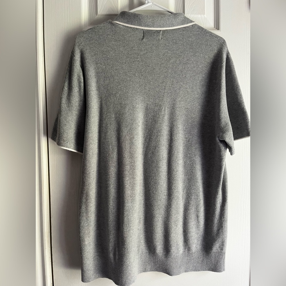 Old Navy tipped collar polo sweater gray men’s size XL - Picture 7 of 15